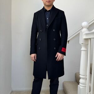 Hugo Men’s Black Double-Breasted Coat